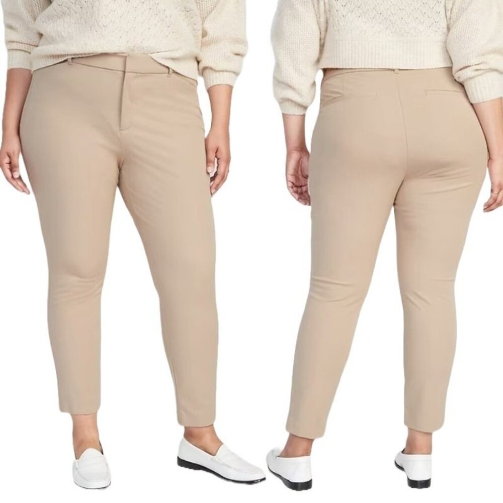Old Navy High Rise Pixie Dress Pants Plus Size 26 Ankle Mocha Taffy Tan 737472